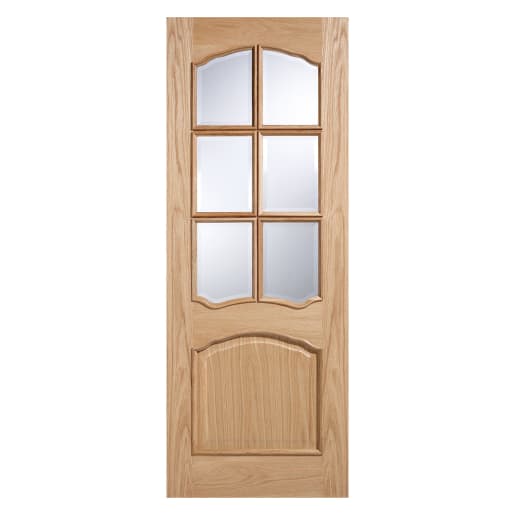 Riviera 6 Light Unfinished Oak Door 686 x 1981mm