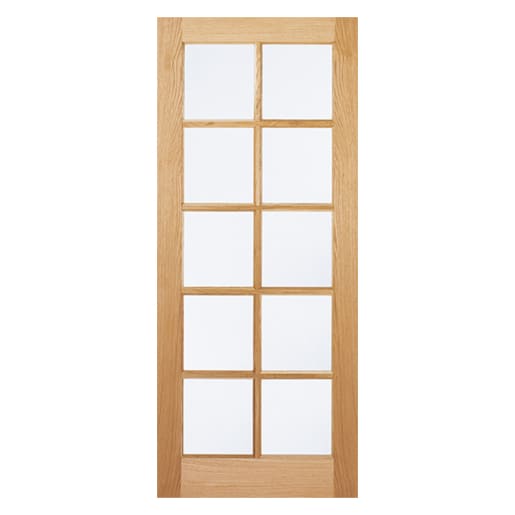 SA 10 Light Unfinished Oak Door 762 x 1981mm