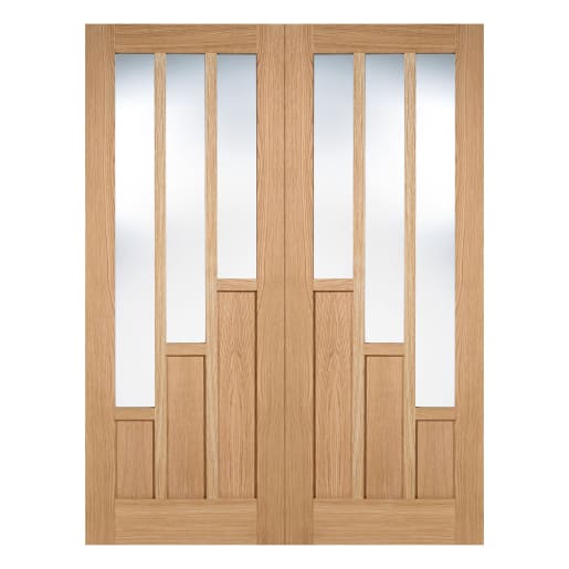 Coventry 3 Panel Pair Unfinished Oak Door 1524 x 1981mm