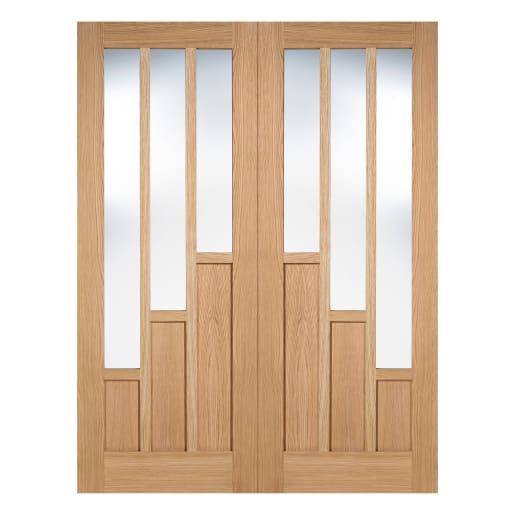 Coventry 3 Panel Pair Unfinished Oak Door 1372 x 1981mm