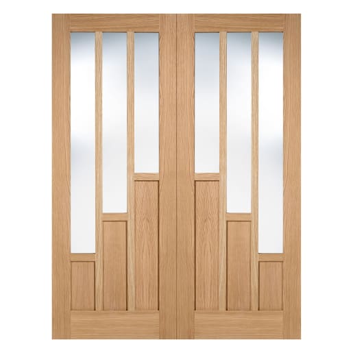 Coventry 3 Panel Pair Pre-Finished Oak Door 915 x 1981mm