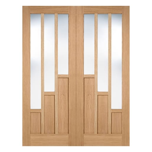 Coventry 3 Panel Pair Pre-Finished Oak Door 1372 x 1981mm