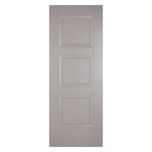 Amsterdam 3 Panel Primed Plus Silk Grey Door 610 x 1981mm