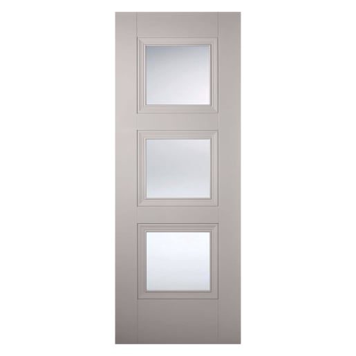Amsterdam 3 Light Primed Plus Silk Grey Door 762 x 1981mm