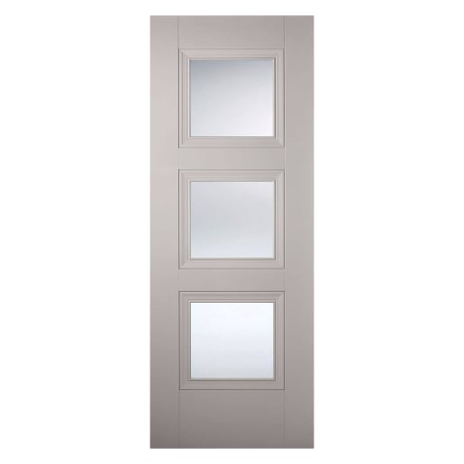 Amsterdam 3 Light Primed Plus Silk Grey Door 686 x 1981mm