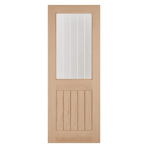 Belize 1 Light Unfinished Oak Door 610 x 1981mm