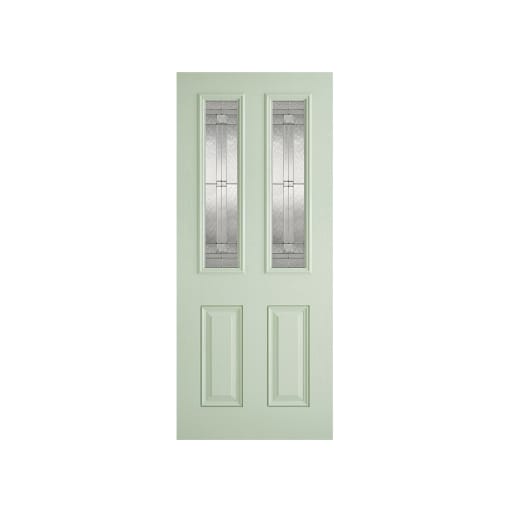Malton 2 Light Glazed Prefinished Light Green Door 838 x 1981mm