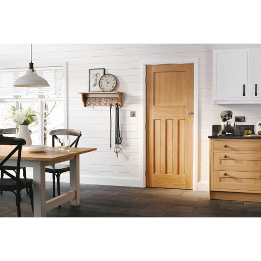 DX 30s Unfinished Oak FD30 Fire Door 1981 x 762 x 44mm
