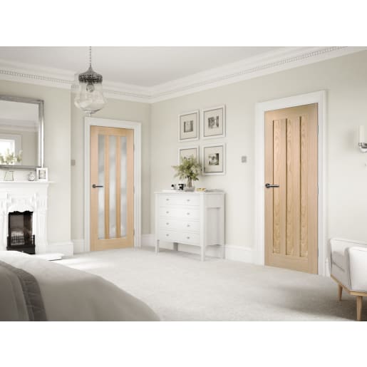 Utah 3 Light Unfinished Oak Door 726 x 2040mm