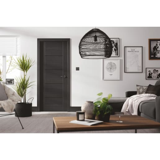 Vancouver 5 Panel Prefinished Charcoal Black Door 762 x 1981mm