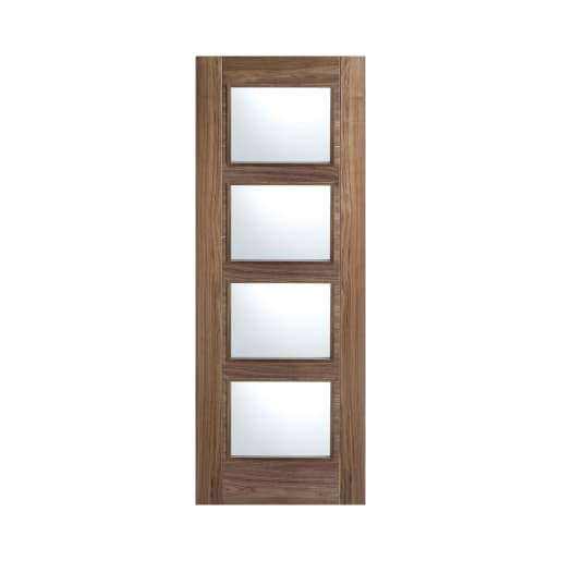 Vancouver 4 Light Prefinished Walnut Door 762 x 1981mm