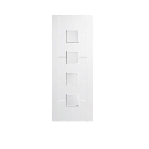 Vancouver 4 Light Small Primed White Door 838 x 1981mm