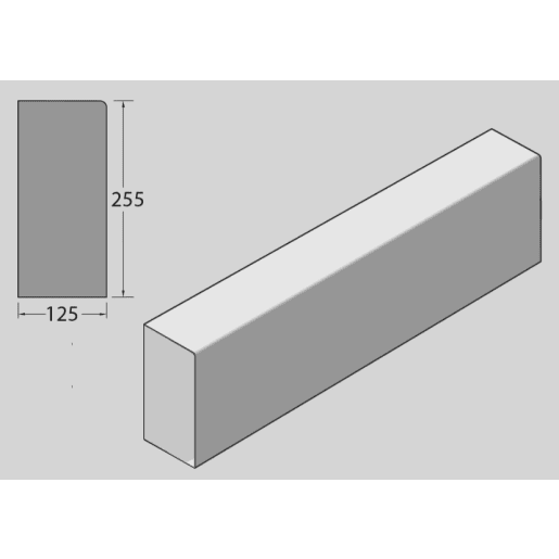 Marshalls Bullnosed Straight Kerb 915 x 125 x 150mm Grey