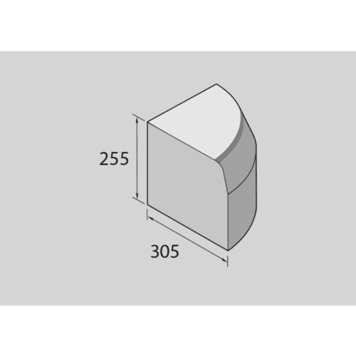 Marshalls Half Battered Quadrant Kerb 255 x 305mm Grey