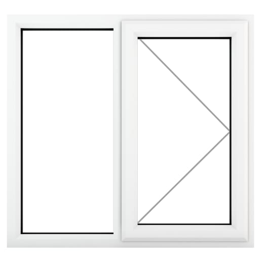 PVC-U RH Side Hung Window 1190 x 1040 mm White