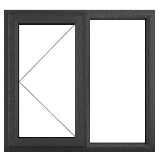 PVC-U LH Side Hung Window 905 x 965mm Grey/White