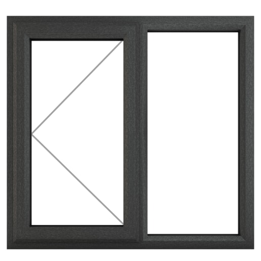 PVC-U LH Side Hung Window 1190 x 1040mm Grey/White
