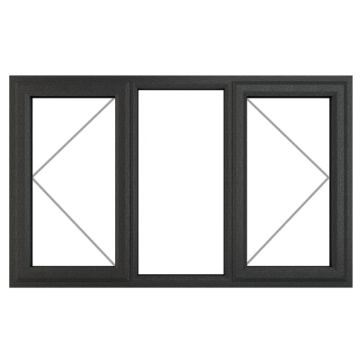 PVC-U L&RH Side Hung Window 1770 x 1115 mm Grey/White