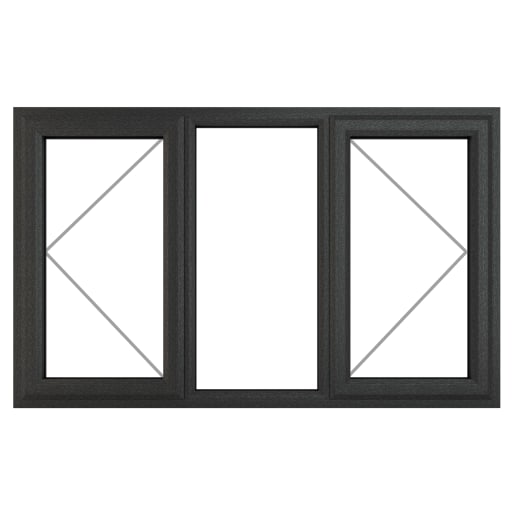 PVC-U L&RH Side Hung Window  1770 x 1040mm Grey/White