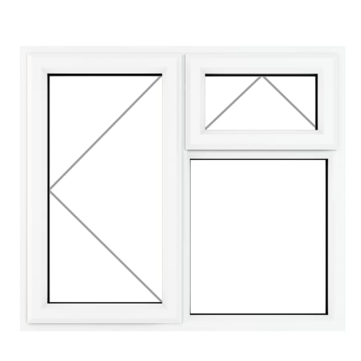 PVC-U LH Side Hung Top Opener Window 1190 x 1115 mm White