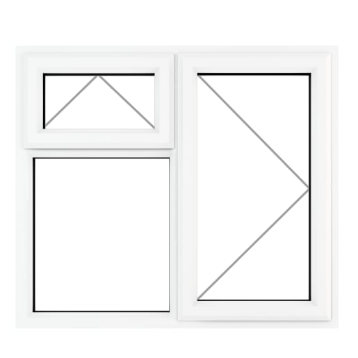 PVC-U RH Side Hung Top Opener Window 1190 x 1040 mm Grey/White