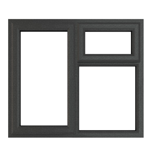 PVC-U LH Side Hung Top Opener Window 905 x 965 mm Grey/White