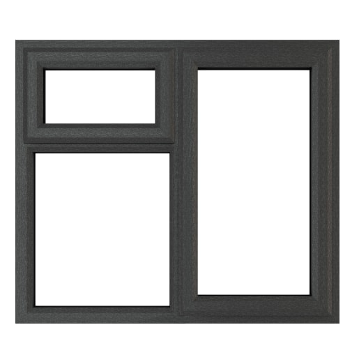 PVC-U RH Side Hung Top Opener Window 905 x 965 mm Grey/White