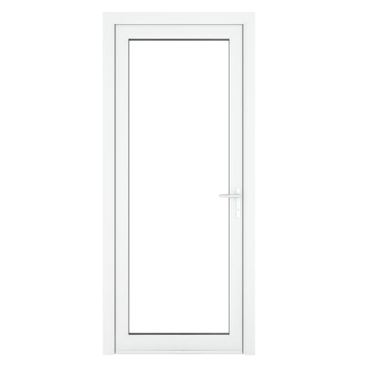 PVC-U Single Door Clear Glazed Left Hand 840 x 2090 mm White