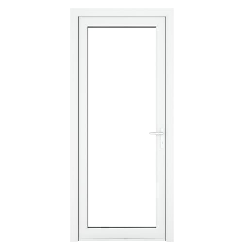 PVC-U Single Door Clear Glazed Left Hand 890 x 2090 mm White