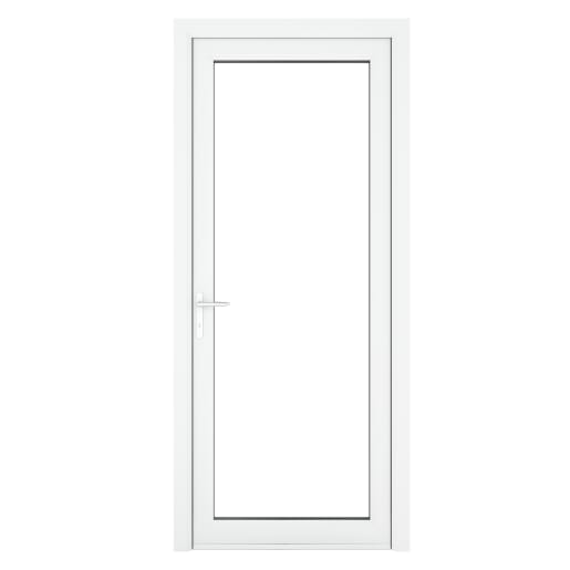 PVC-U Single Door Clear Glazed Right Hand 840 x 2090 mm White