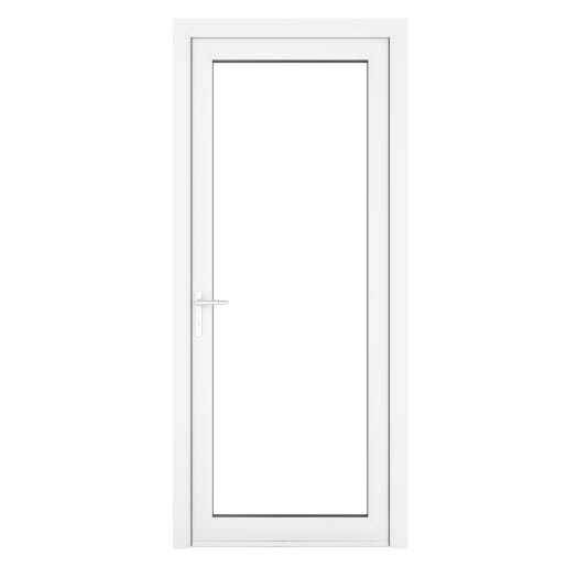 PVC-U Single Door Clear Glazed Right Hand 890 x 2090 mm White