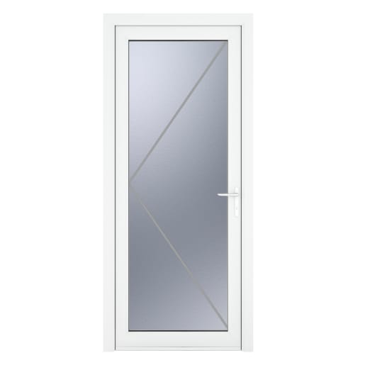 PVC-U Single Door Obscure Glazed Left Hand 840 x 2090 mm White