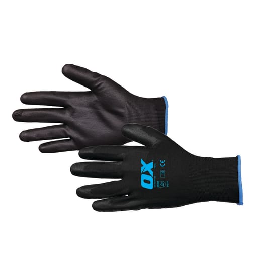 Ox PU Flex Gloves Size 10 XL Black