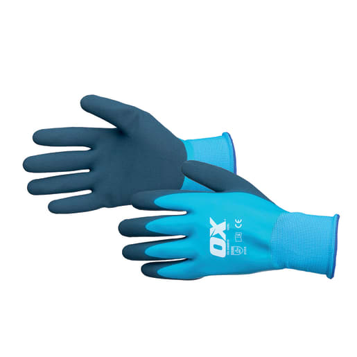 Ox Waterproof Latex Gloves Size 9 (Large) Navy/Blue