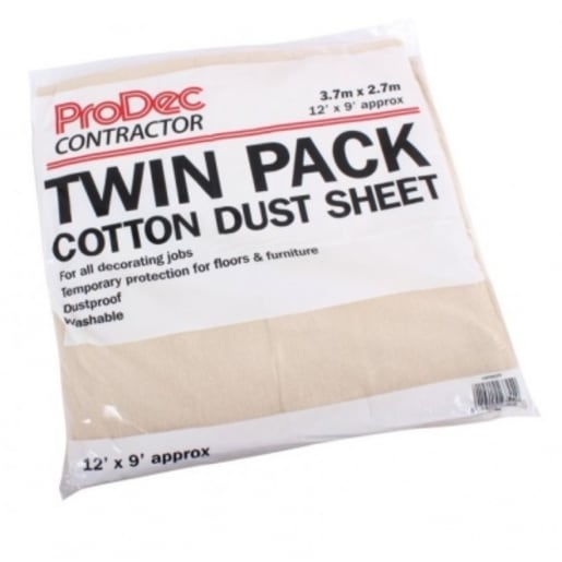 ProDec Cotton Dust Sheet Twin Pack 3.7 x 2.7m