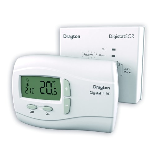 Drayton Digistat+1RF Wired Room Thermostat and Single Channel Receiver