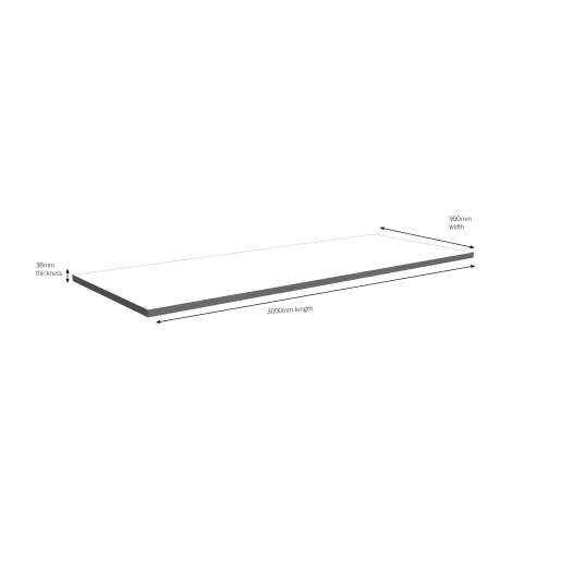 Jewson Square Edged Laminate Breakfast Bar 3m x 900 x 38mm Strass Blanc