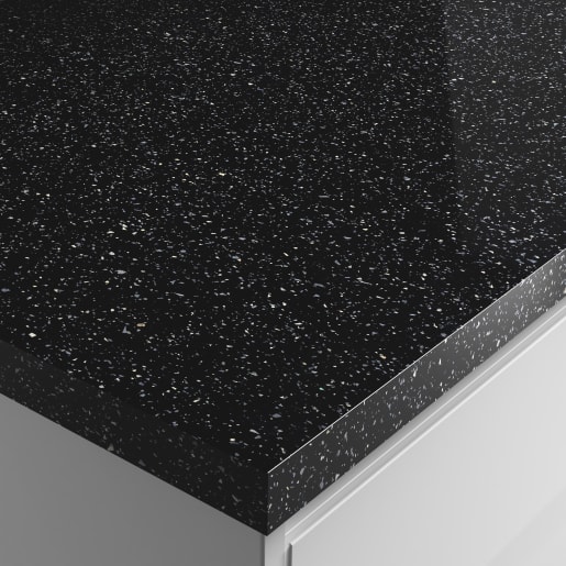 Jewson Square Edged Laminate Breakfast Bar 3m x 900 x 38mm Strass Noir 