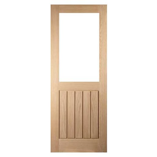 JEWSON FSC Oak Cottage 1 Panel Clear Glazed door 838 x 1981mm