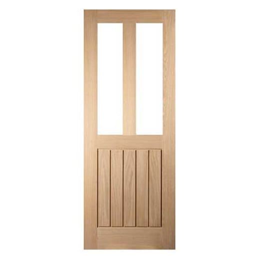 JEWSON FSC Oak Cottage 2 Panel Clear Glazed Door 686 x 1981mm