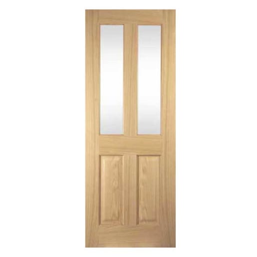 Jewson FSC Oak Regency Door 2 Panel Clear Glazed 686 x 1981mm
