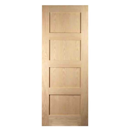 Jewson FSC Oak Door 4-Panel Shaker 762mm x 1981mm
