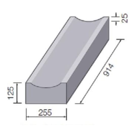 Marshalls Dished Kerb Channel 914 x 255 x 125mm