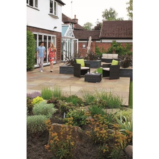 Marshalls Indian Sandstone Paving 560 x 275 x 22mm Brown Multi