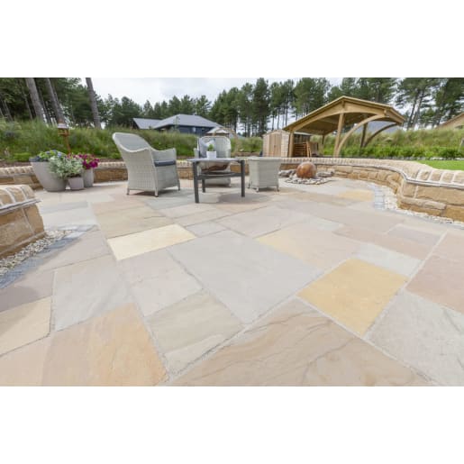 Marshalls Indian Sandstone Paving 850 x 570 x 22mm Brown Multi