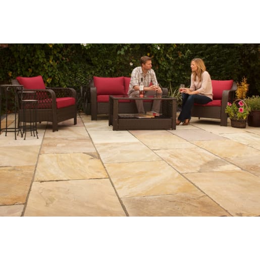 Marshalls Indian Sandstone Paving Slab 560 x 275 x 22mm 20.79m² Buff Multi Pack of 128