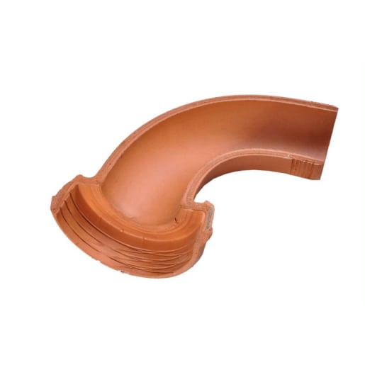 Hepworth 90° Left Hand Clay Channel Bend 150mm Brown