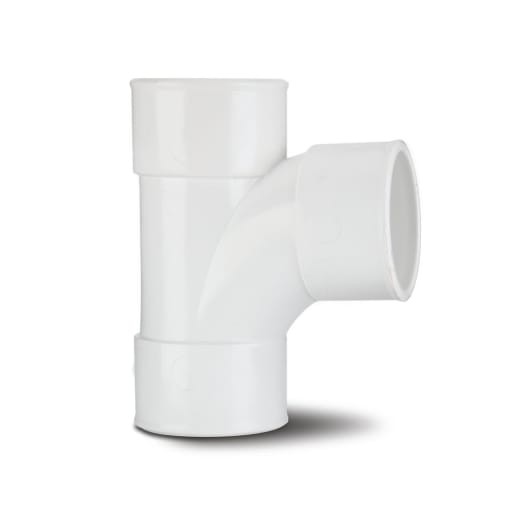 Polypipe 92.5° Swept Tee 50mm White MU316W