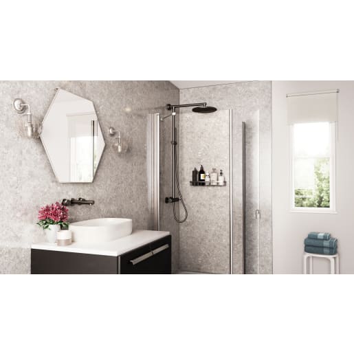 Showerwall Square Cut Shower Wall Panel 2440 x 1200mm Stone Terrazzo