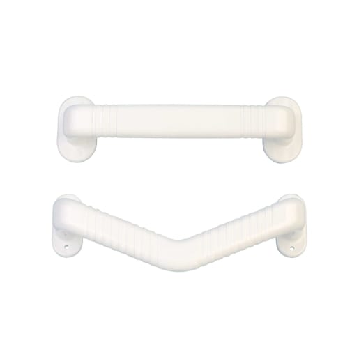 Bathex Ashby ABS Plastic Ribbed Straight Grab Rail 450mm White